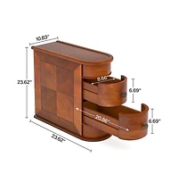 Slickblue Rustic Wood Nightstand with Storage Drawers for Small Spaces