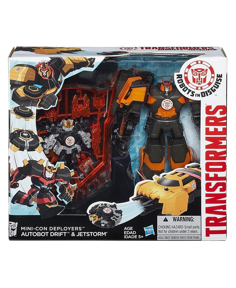 Transformers Drift and Jetstorm Weaponizer Warrior Class Robots in Disguise Rid