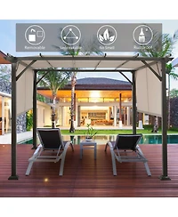 Sugift 16 ft x 4 ft Universal Replacement Pergola Canopy Sun Awning Set of 2 Pieces