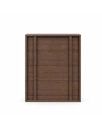 homfan 4-Drawer Wood Storage Cabinet Modern Nightstand with Vertical Handle, Bedside Dresser for Bedroom, Living Room, Entryway and Dorm