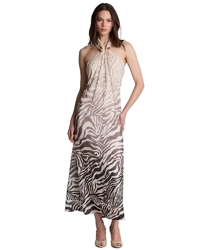 Kenneth Cole Women's Halter Neck Mesh Midi Dress