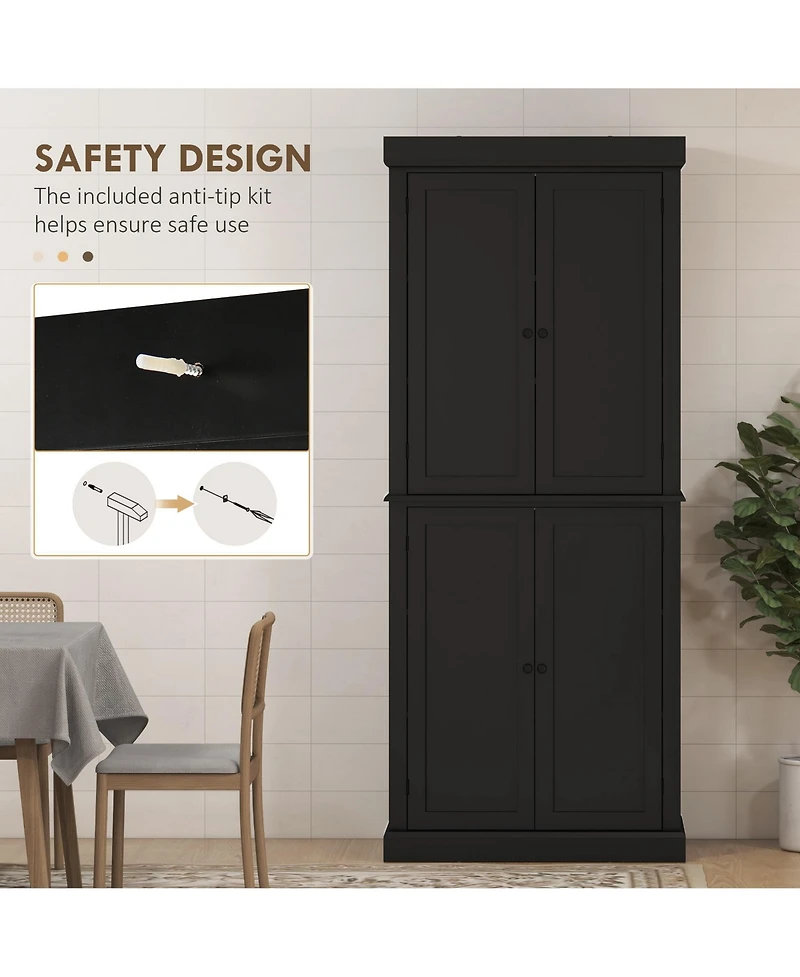 Homcom 72" Kitchen Pantry Storage Cabinet with 4
