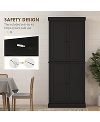 Homcom 72" Kitchen Pantry Storage Cabinet with 4