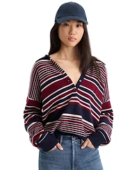 Good American Women's Oversized Rugby Collared Sweater