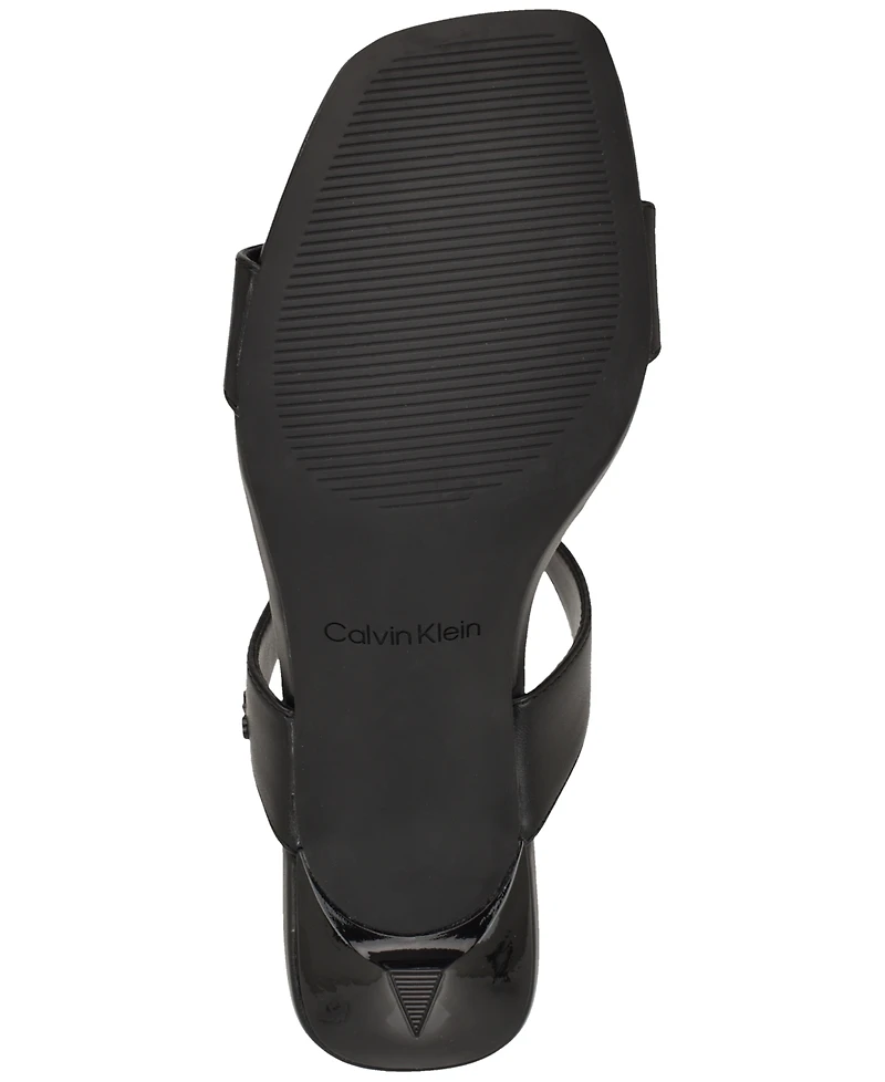 Calvin Klein Women's Danetta Square Toe Slip-On Dress Sandals