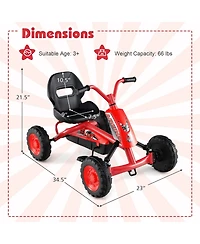 Gymax Go Kart for Kids 4 Wheel Toddler Ride On Pedal Car w/ Steering Handlebars