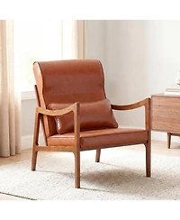 Slickblue Modern Living Room Accent Chair with Solid Wood Frame and Upholstery