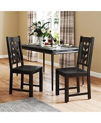 Slickblue Set of 2 Kitchen Dining Chairs Rubber Wood Frame Side