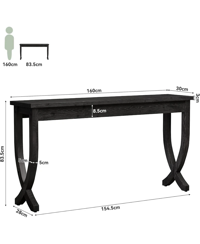 Tribesigns Solid Wood Console Table for Entryway, 63-Inch Narrow Long Sofa Table, Farmhouse Hallway Living Room, Entrance