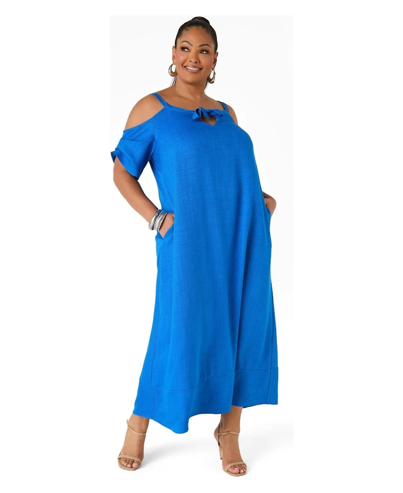 Ashley Stewart Women's Cold Shoulder Maxi Dress