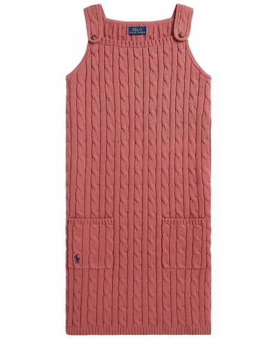 Polo Ralph Lauren Girls' 7-16 Cable-Knit Cotton Sleeveless Sweater Dress