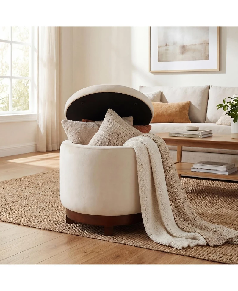 Slickblue Living Room Ottoman Foot Rest with 360degree(s) Swivel and Storage Compartment