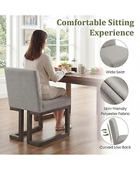 Slickblue Set of 2 Farmhouse Fabric Dining Chairs with Thick Cushioned Seat