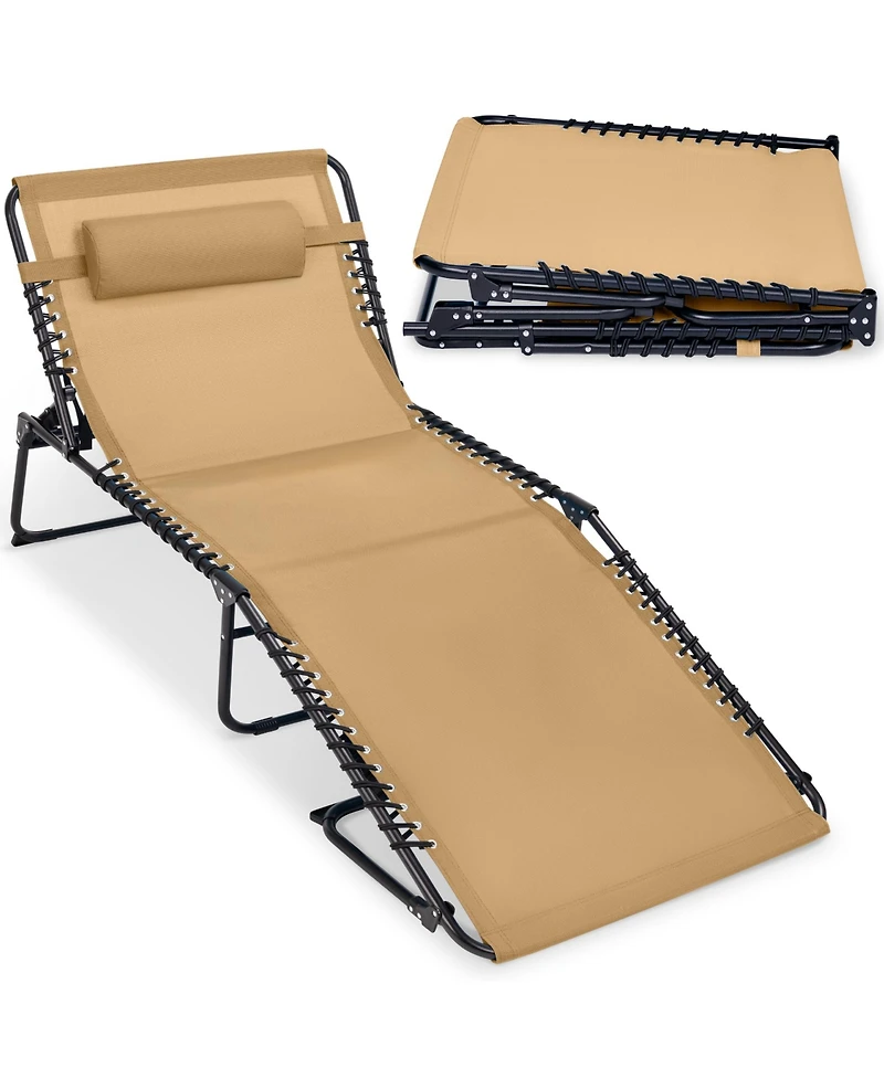 Best Choice Products Extra Wide Patio Chaise Lounge Chair, Portable Folding Recliner with 8 Positions