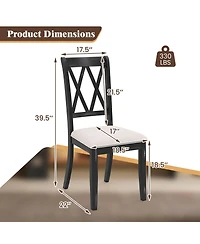 Slickblue Dining Chairs Set of 2 Kitchen Side Chairs with Curved Cross Back
