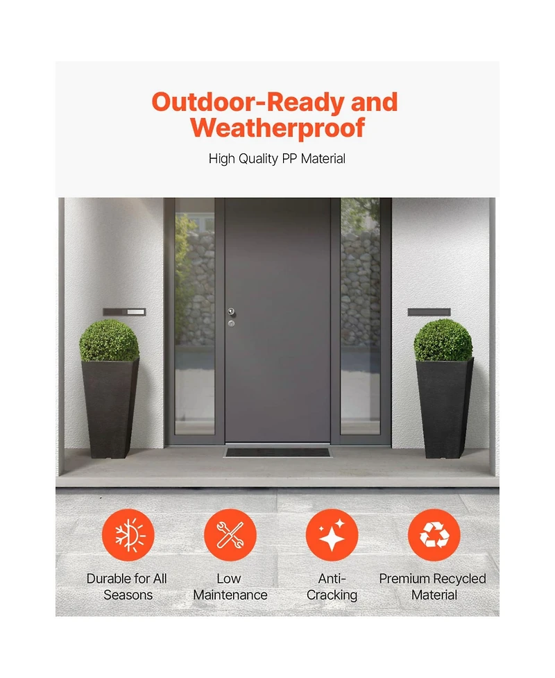 Vevor Tall Planter Set of 2 Square Tapered Planters for Outdoor Indoor