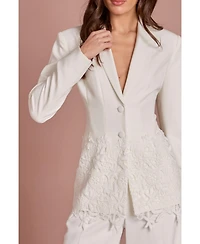 Coast Women's Longline Floral Embroidered Blazer