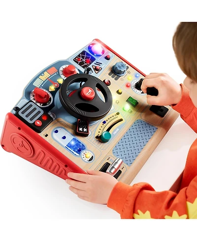 Top Bright Busy Board Toys with Led Light Sensory Toys with Sounds and Switches, Activity Board Car Driving Toy for Toddler