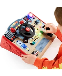 Top Bright Busy Board Toys with Led Light Sensory Toys with Sounds and Switches, Activity Board Car Driving Toy for Toddler