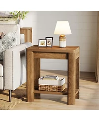 Tribesigns End Table Set of 2, Farmhouse Bedside Table for Living Room, Bedroom