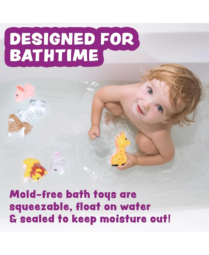 Gnuadz 6 Pack Mold Free Bath Toys Sealed No Hole Soft Squeezable Float Water Easy-grip Bathtub Pool
