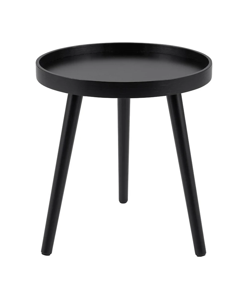 Slickblue Mid Century Modern Round Coffee Table with Wooden Tray Surface for Living Room