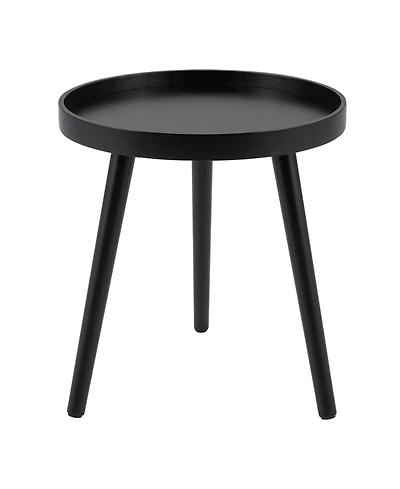 Slickblue Mid Century Modern Round Coffee Table with Wooden Tray Surface for Living Room
