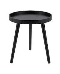 Slickblue Mid Century Modern Round Coffee Table with Wooden Tray Surface for Living Room