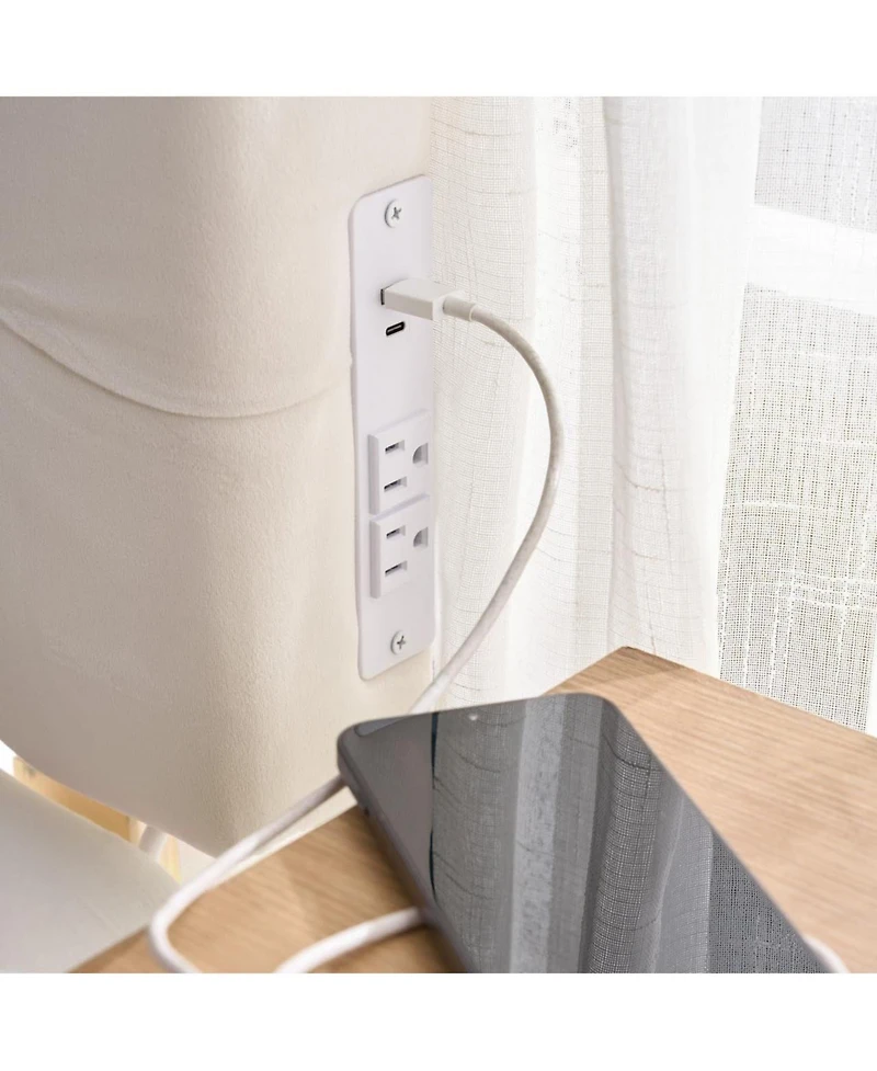 DormCo Tavira Allure Right Side Outlet Headboard - Diamond Tufted
