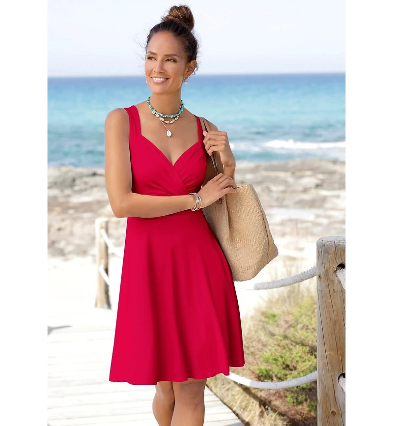 Lascana Women's Sleeveless Wrap Look Dress