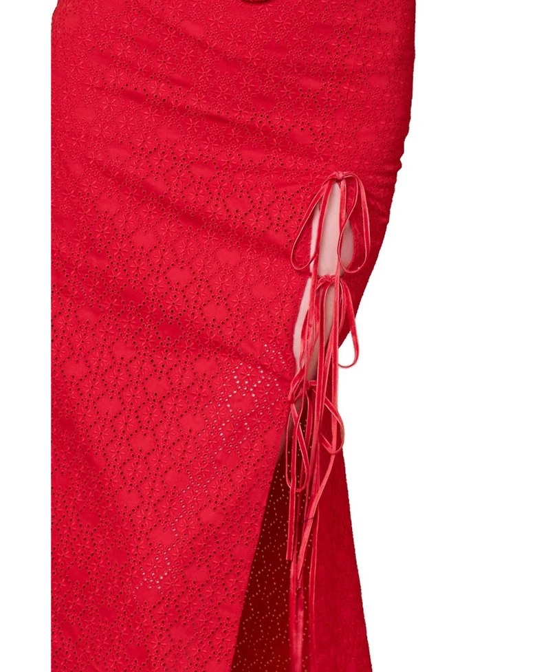 Pcfg Women's The Broderie Anglaise Edit Embroidered Midi Skirt