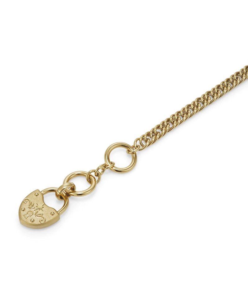 Olivia Burton Women's Lock Heart Toggle Gold-Tone Stainless Steel Bracelet