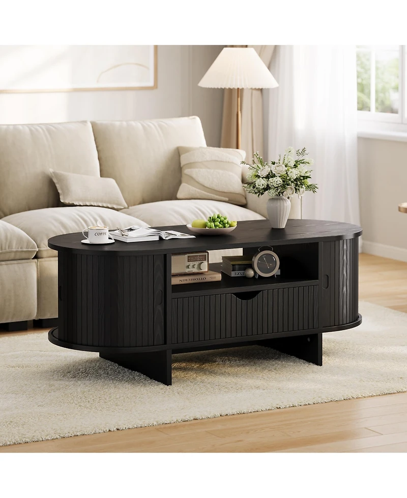 homfan Wood Coffee Table Indoor Outdoor