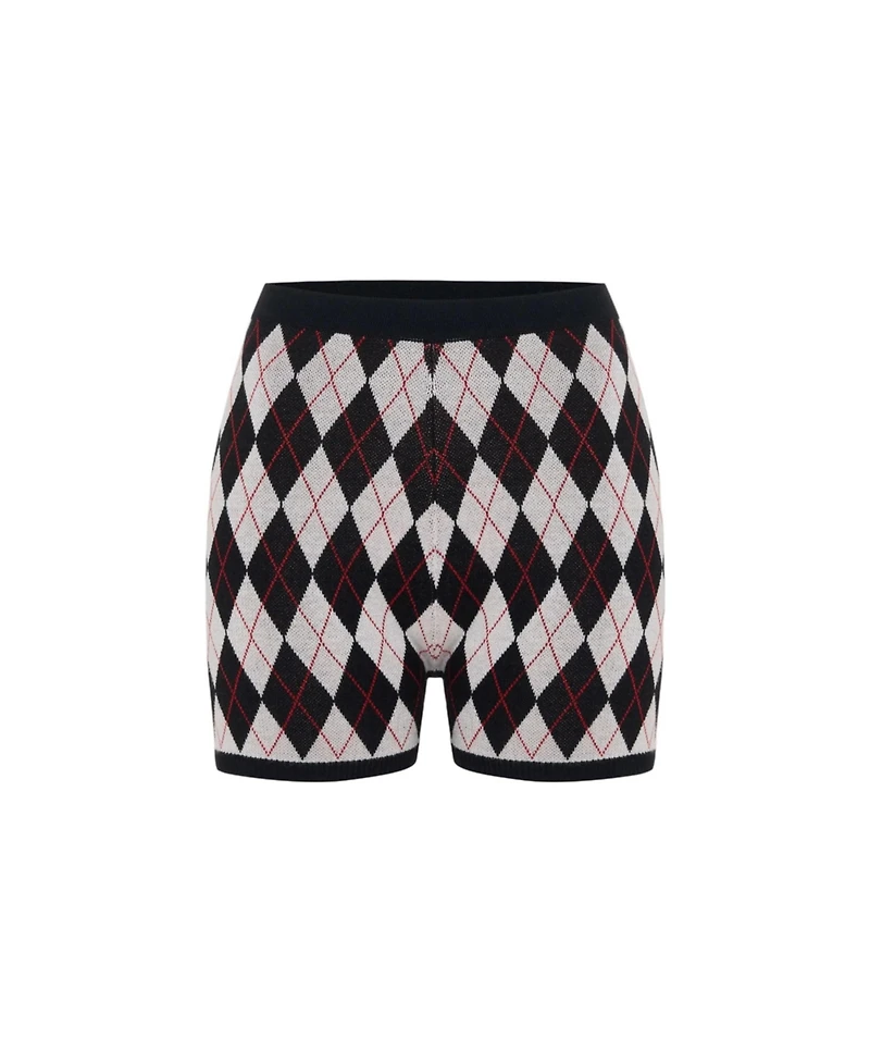 Pcfg Women's Daydreamers Argyle Knit Mini Short
