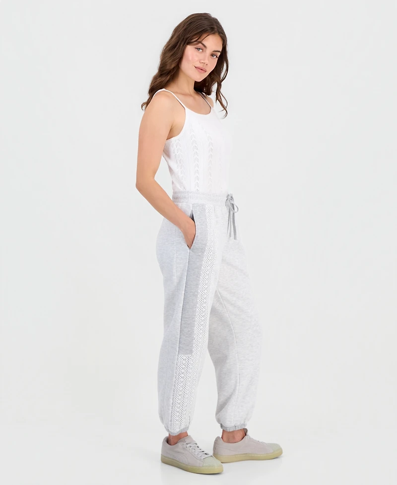 And Now This Petite Crochet-Trim Drawstring Joggers, Macy's Exclusive