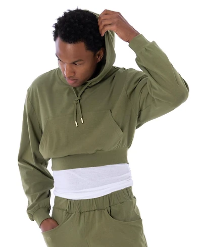 Dai Moda Men's Eco Crop Workout Hoodie