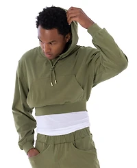 Dai Moda Men's Eco Crop Workout Hoodie