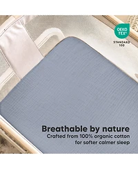 KeaBabies Baby Bassinet Sheets Girls, Boys, 2-Pack Lyra Muslin Fitted Sheet for Delight Dreamer Bedside Sleeper, 32x21 Rectangle