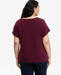 I.n.c. International Concepts Plus Cowl-Neck Cap-Sleeve Blouse, Macy's Exclusive