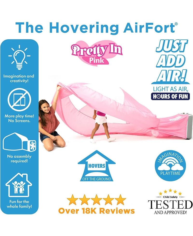 AirFort Pretty In Pink Children's Indoor Play Tent with Easy Storage