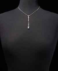 Givenchy Crystal Pear-Shape Lariat Necklace, 16" + 3" extender