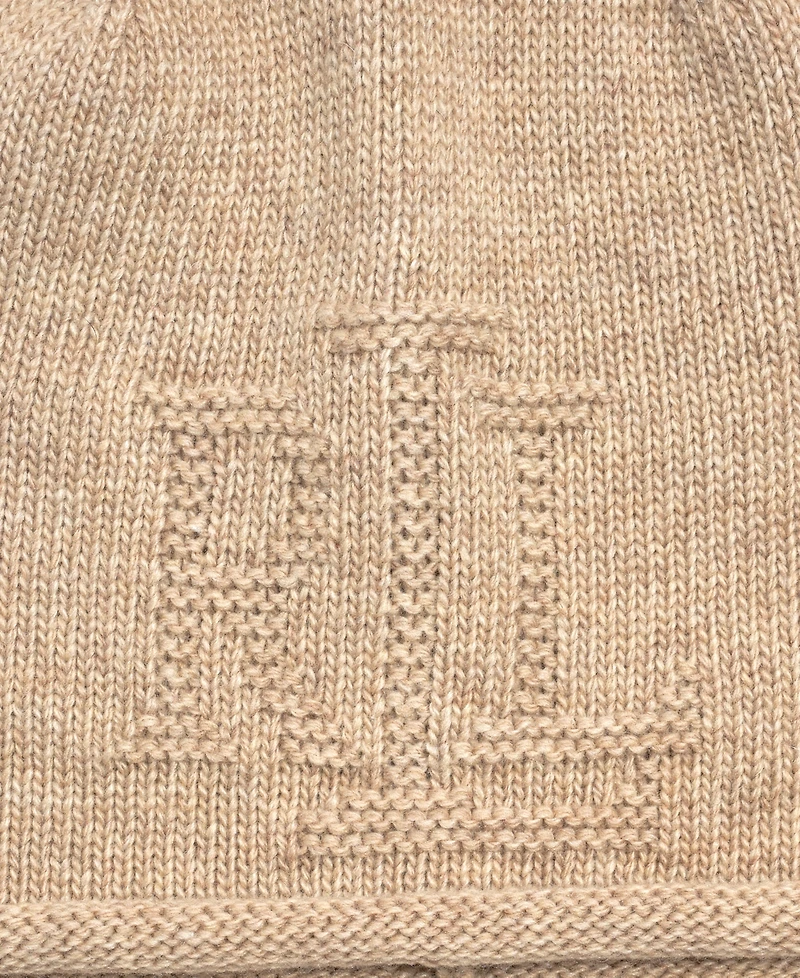 Lauren Ralph Texture Logo Headband and Beanie Set