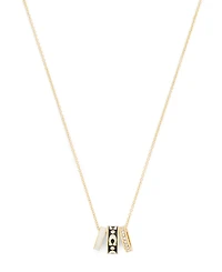 Coach Faux-Stone Signature C Enamel Rondelle Necklace