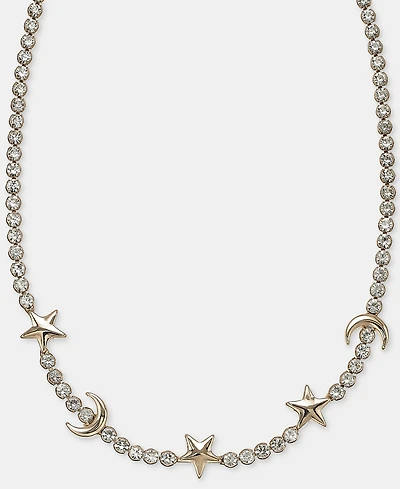 Karl Lagerfeld Paris Crystal Star & Moon Collar Necklace, 16" + 3" extender