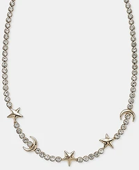 Karl Lagerfeld Paris Crystal Star & Moon Collar Necklace, 16" + 3" extender