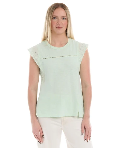 Wilt Women's Eyelet Cap Sleeve Tee