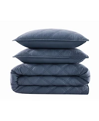 Brooklyn Loom Diamond Washed Cotton 3-Piece Quilt Set, King