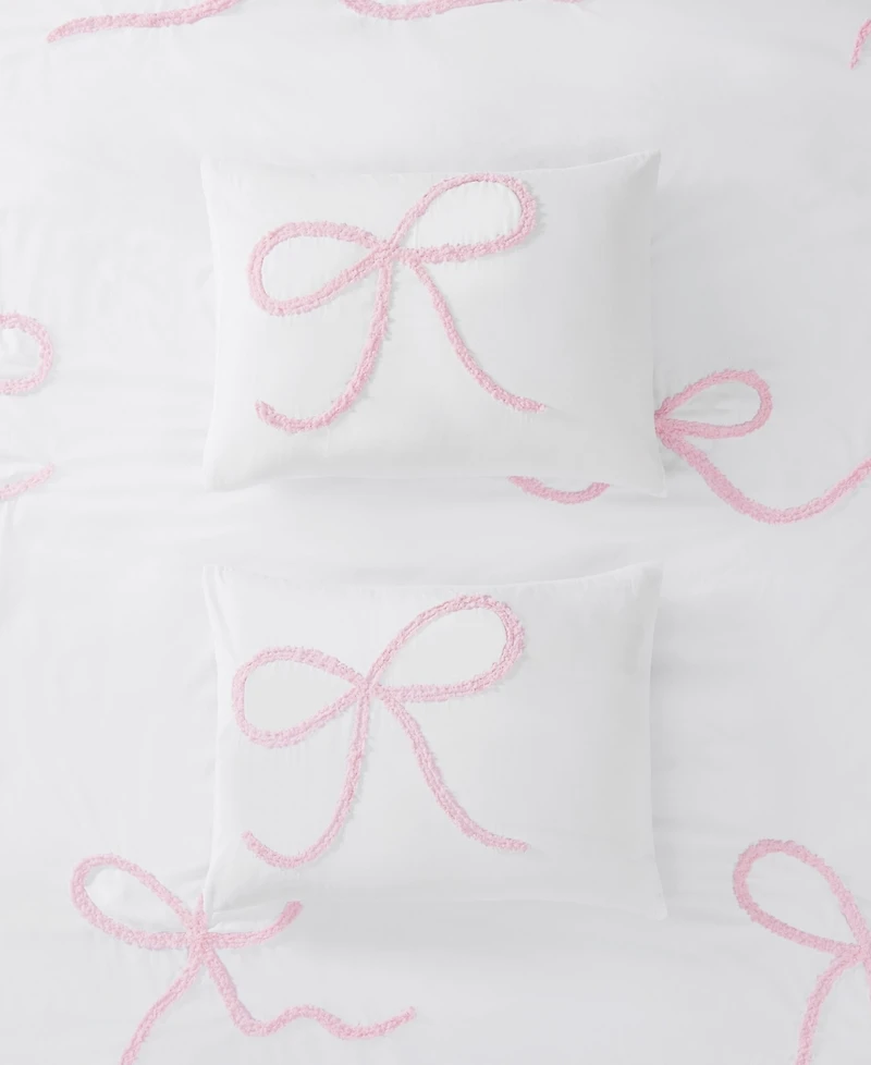 Truly Soft Textured Bow 3-Piece Comforter Set, Full/Queen