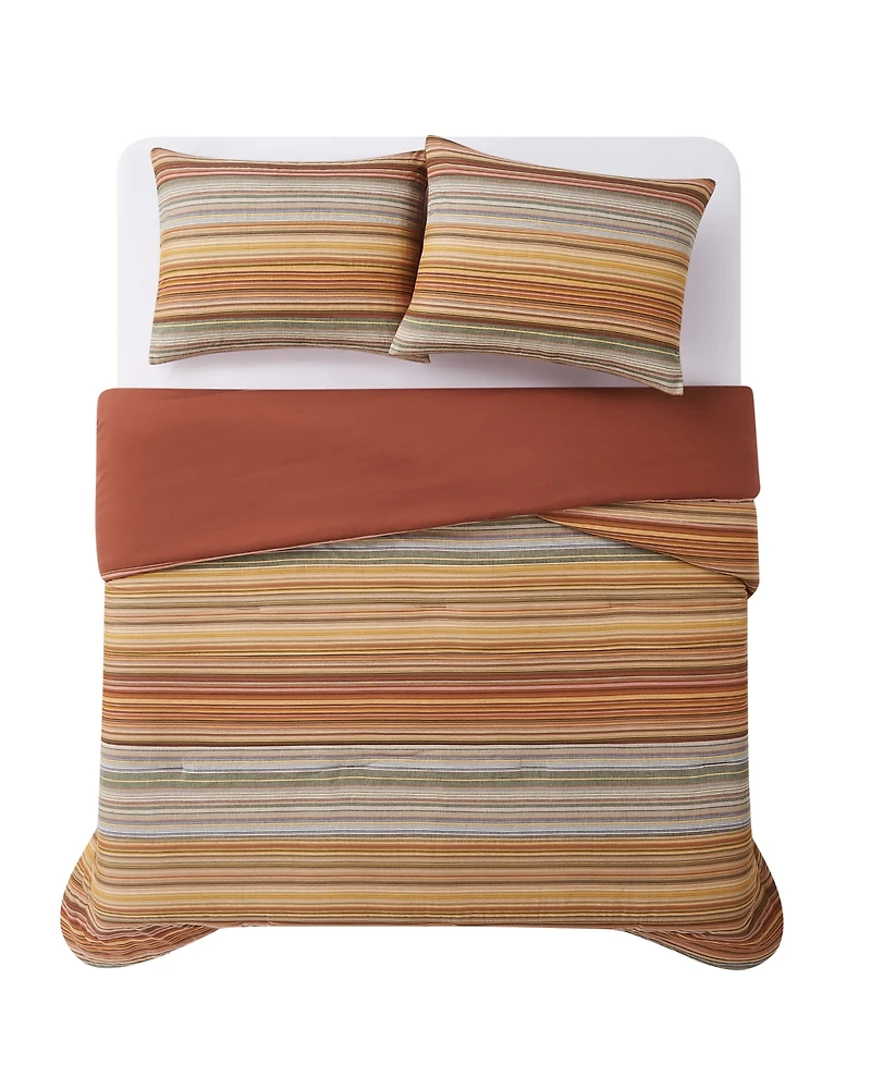 Brooklyn Loom Sunset Stripe Yarn Dye 3-Piece Comforter Set