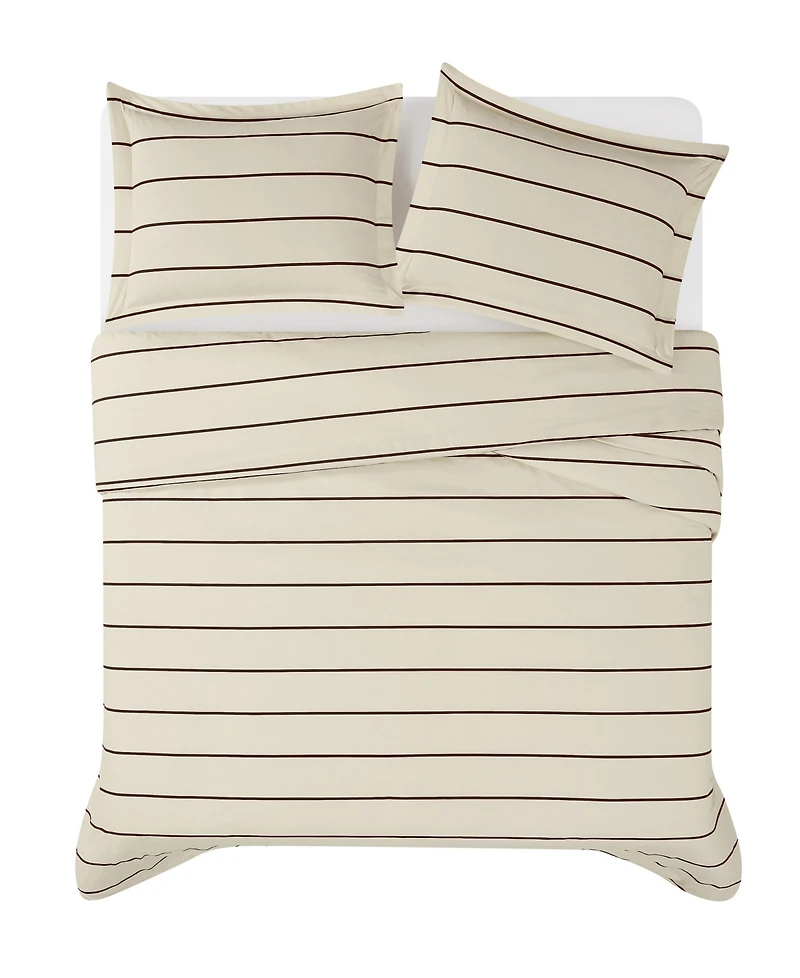 Brooklyn Loom Hayward Stripe 3-Piece Duvet Cover Set, King